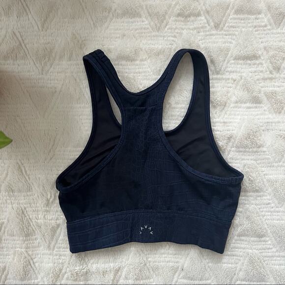 Varley Navy Blue Croc Print Racerback Sports Bra - Picture 6 of 6